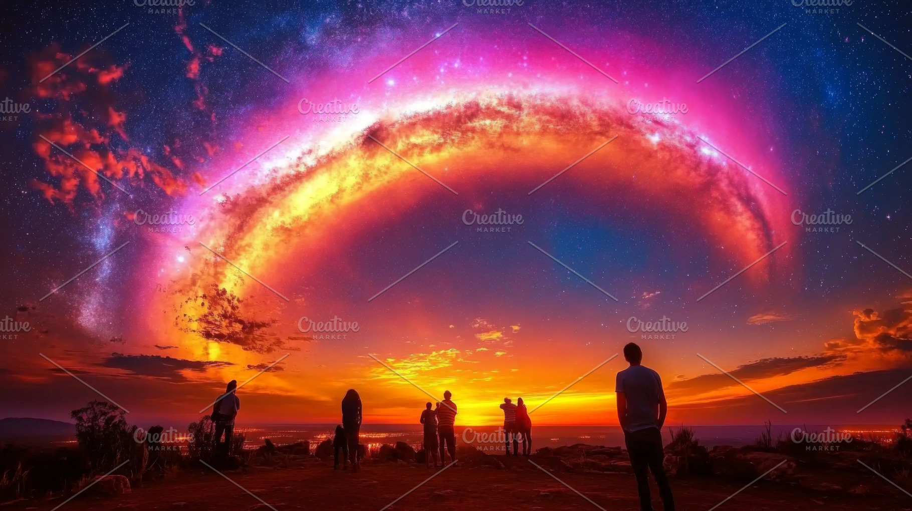 Celestial gateway over horizon with, a Photo by Dvoevnore photos