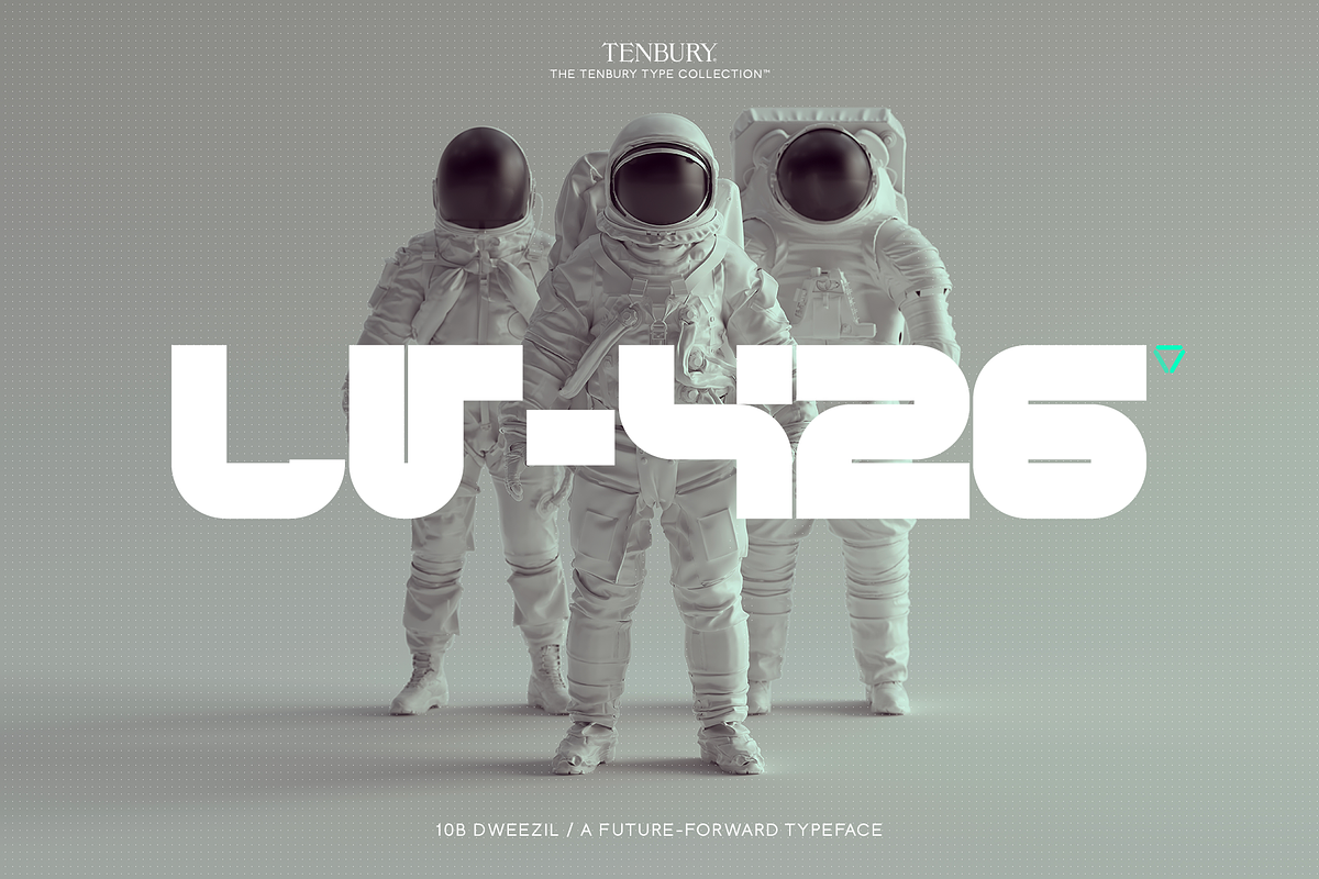 10B Dweezil: Futuristic Display Sans, a Font by Tenbury Type (Photo 1 of 6)