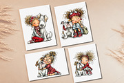 Whimsical Hugging Girl and Dog PNG, a Seasonal Illustration by Canvas Craft (Thumbnail 5 of 10)