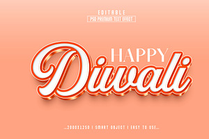 Happy Diwali 3D Editable Psd Text