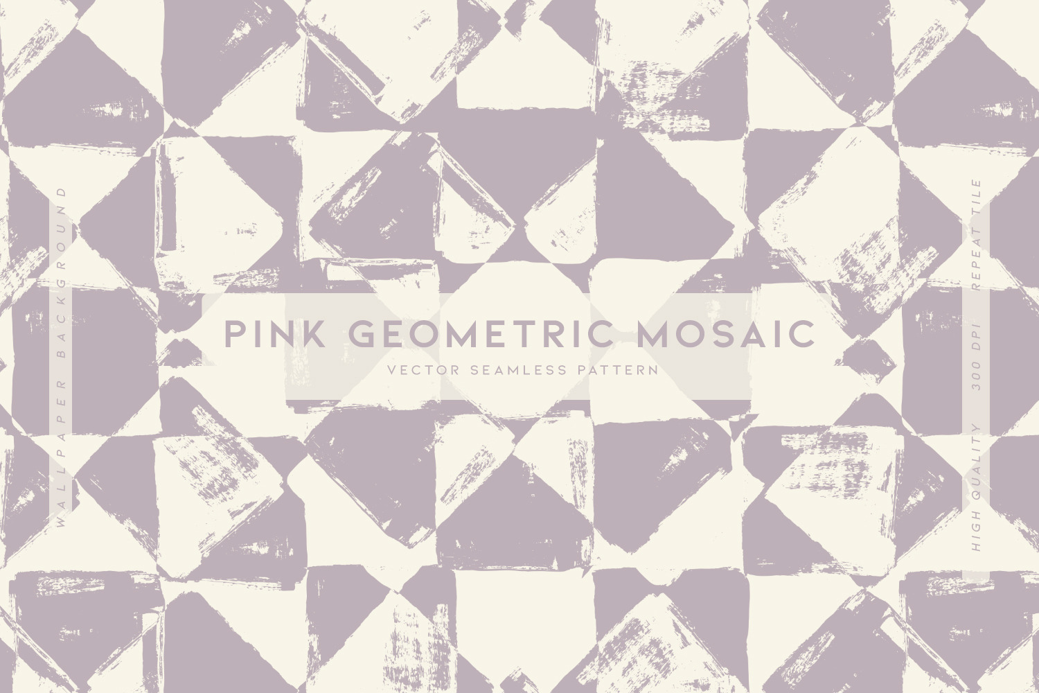 Pink Geometric Mosaic, a Pattern Graphic by MalyskaStudio