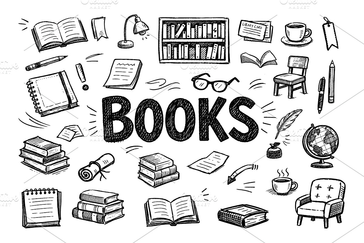 Hand Drawn Elements for a book theme, an Object Graphic by VIVAT Design Studio (Photo 1 of 3)