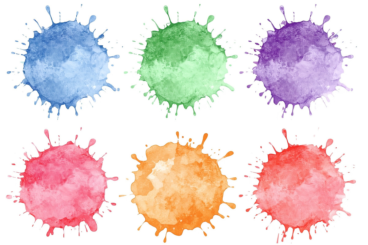 colorful watercolor splashes design, an Illustration by Amazin_art (Photo 4 of 6)