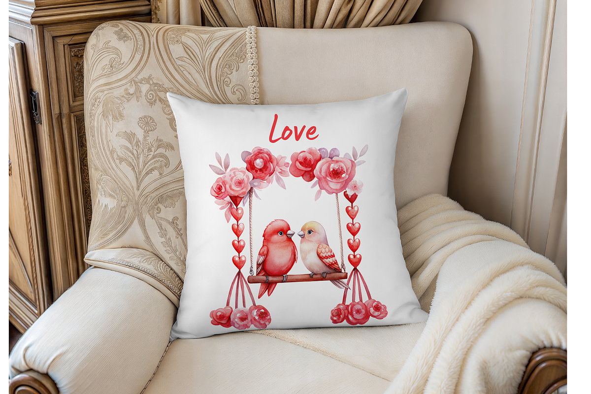 Valentine Love Watercolor Clipart, an Illustration by MockupWizard (Photo 6 of 6)
