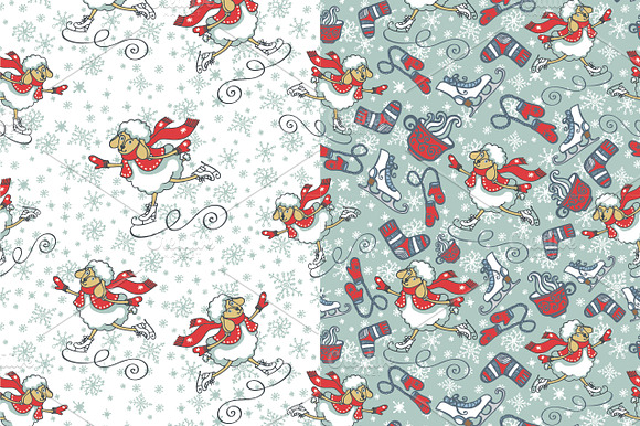 New year,Christmas sheep pattern1 preview 2