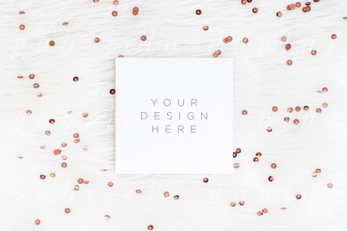 Copper Sequin Festive Square Mockup, a Print Template by Salt Color Studio