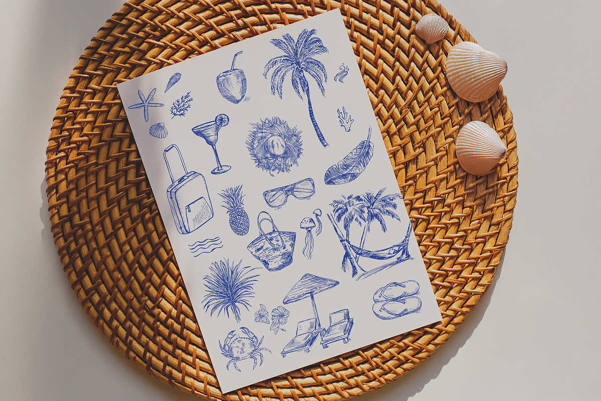 Resort Vibes Hand-Drawn Bundle, an Object Graphic by Imageblend (Photo 3 of 4)