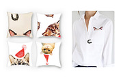 Cat Peekaboo Watercolor Christmas, an Object Graphic by mollyli.ai (Thumbnail 4 of 5)