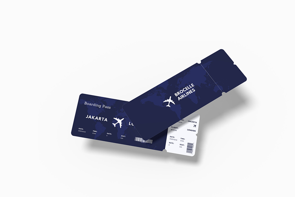 Airlines Ticket Mockup, a Product Mockup by FathirMarz (Photo 5 of 10)