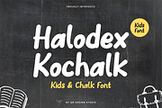 Halodex Kochalk - Kids & Chalk Font, a Handwritten Font by QR Design Studio (Thumbnail 1 of 6)