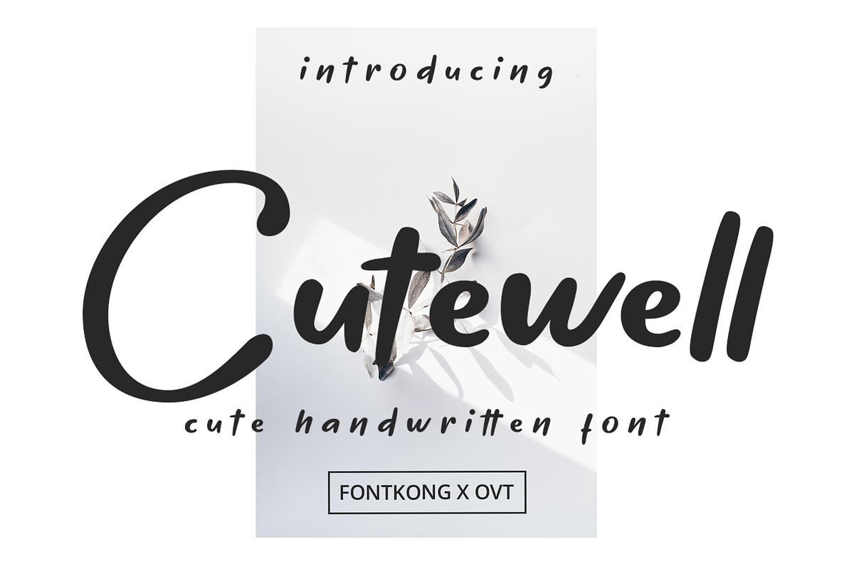 Cutewell - Cute Handwritten Font, a Handwritten Font by overlaytemplates (Photo 1 of 5)