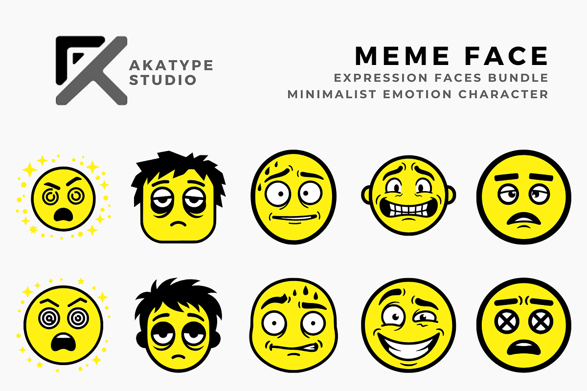 Meme Face, a Solid Icon by Akatype Studio (Photo 1 of 3)