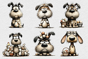 Quirky Easter Grumpy Dog Clipart, an Illustration by DreamCafeArt (Thumbnail 4 of 6)