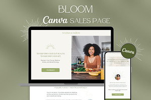 Health Coach Canva Sales Page, a Landing Page Template by Unalome Design Studio