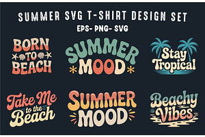 Summer SVG T-Shirt Design Set, a Seasonal Illustration by Gfx Expert Team