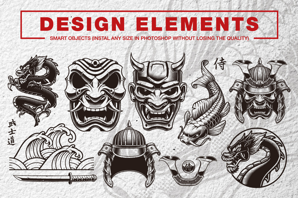 Samurai Design Bundle, an Illustration by Harry Kasyanov (Photo 3 of 8)