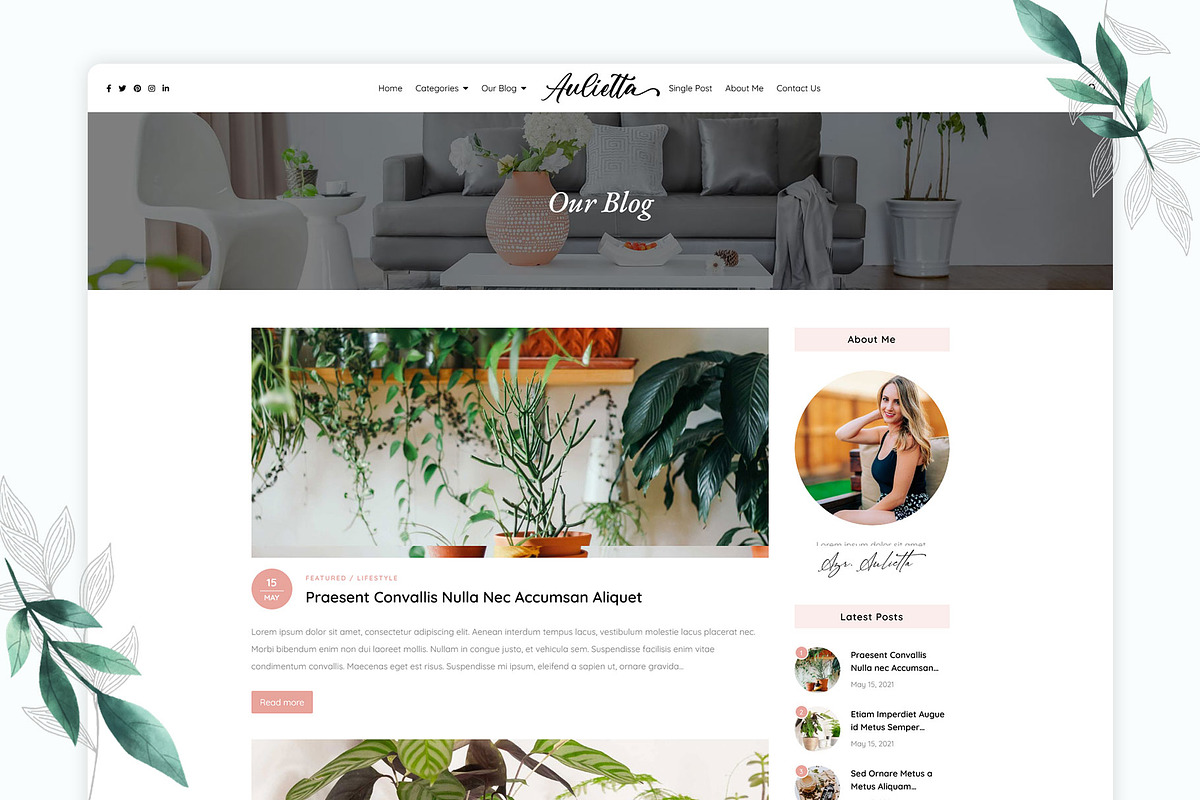 Aulietta - Blog WP Theme Elementor, a WordPress Template by azuratheme (Photo 4 of 6)