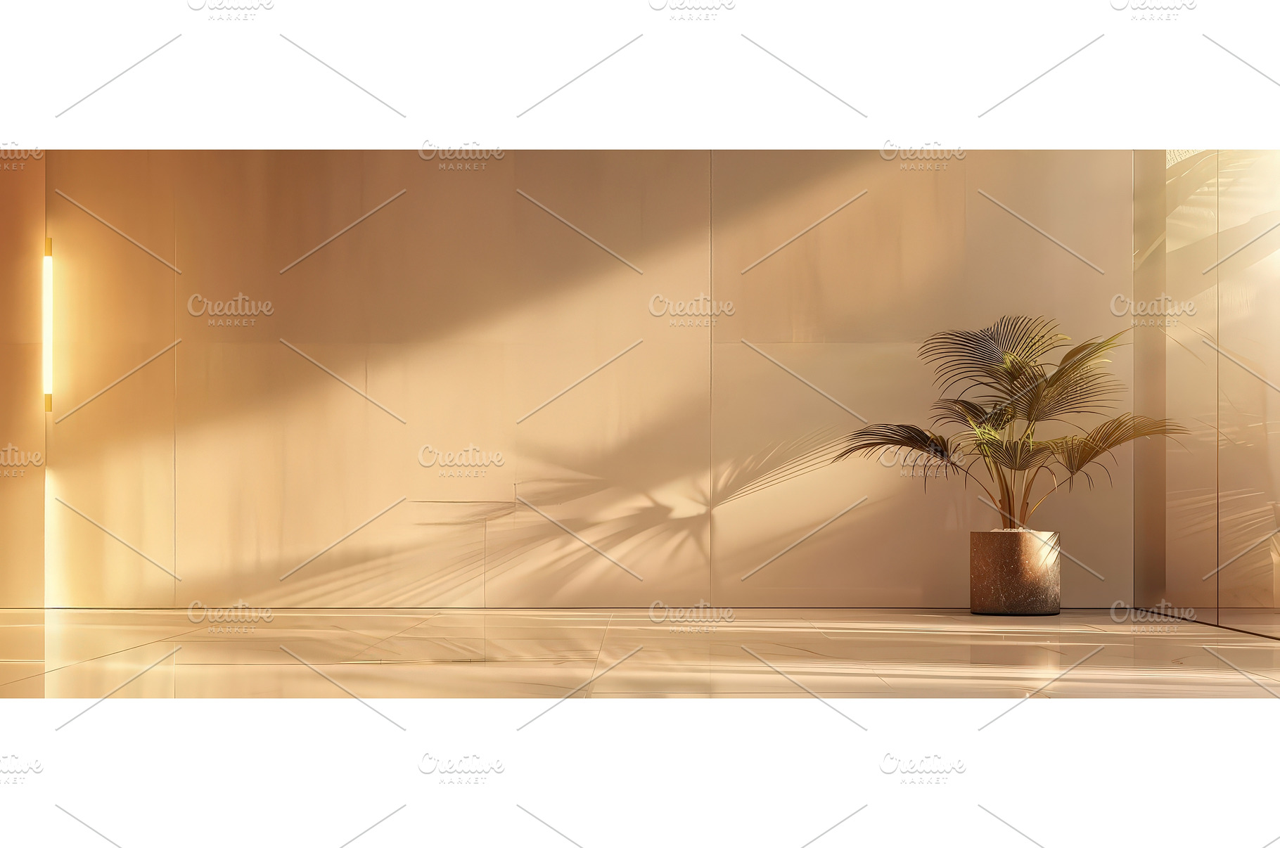 Modern Beige Interior with Plant and, a Nature Photo by piter.goskov