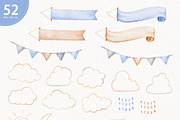 Watercolor Air Transport Clipart, a Transportation Illustration by TitaLivingArt (Thumbnail 5 of 10)