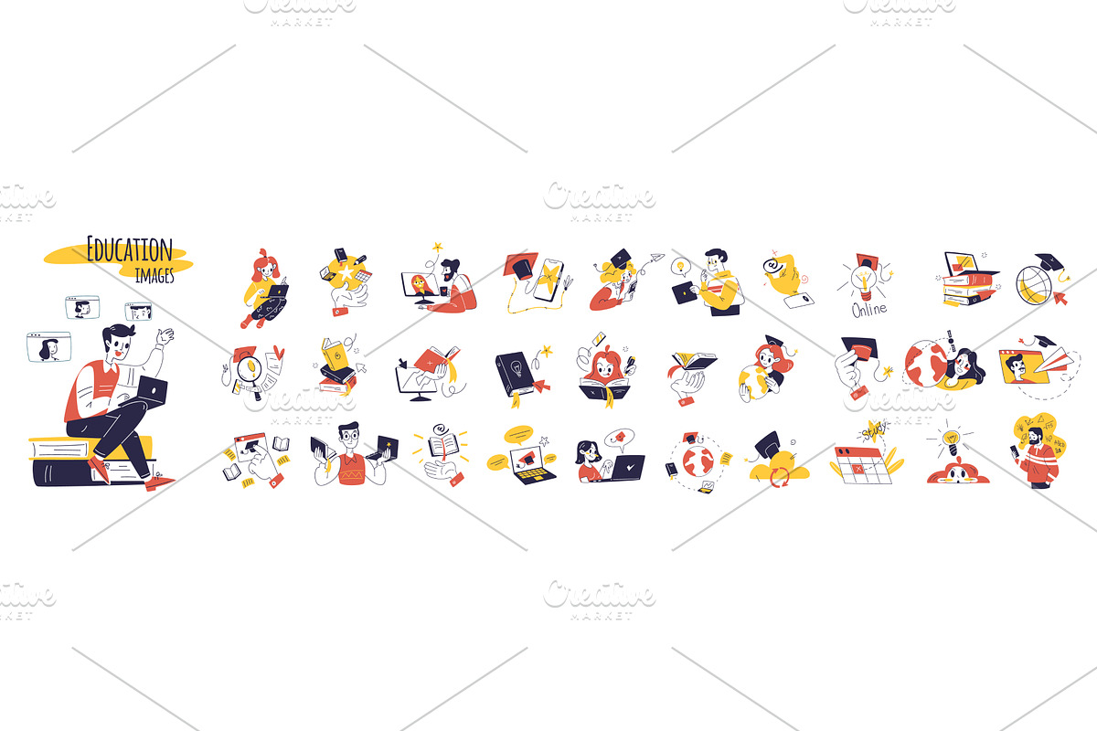 Online education people. Business, an Education Illustration by Stock-Smart-Start