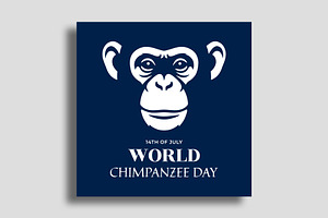 World Chimpanzee Day Banner Design, a Social Media Template by nandinigraphics