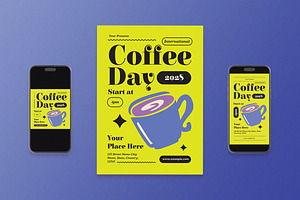 International Coffee Day Flyer Set, a Flyer Template by Aiyari Graphic