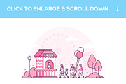 Amusement park - line illustrations, a Person Illustration by Boyko Pictures (Thumbnail 9 of 9)