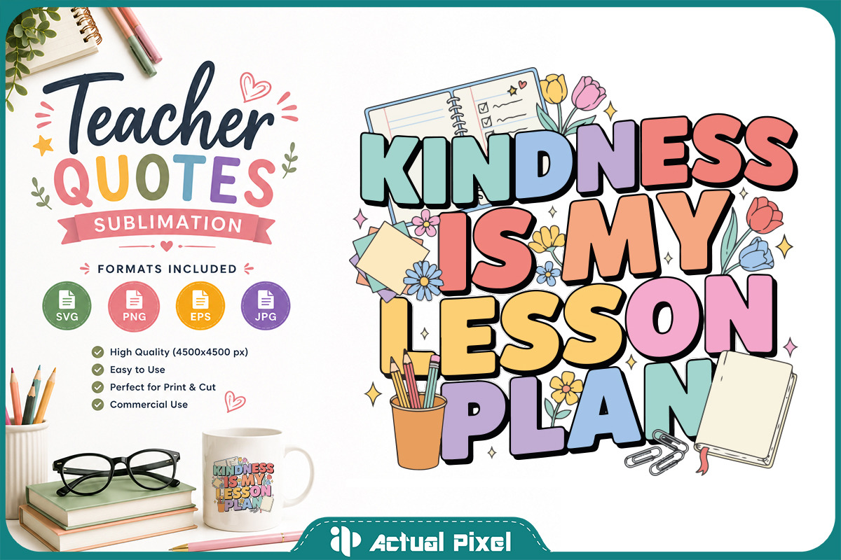 Teacher Quotes Sublimation Bundle, an Education Illustration by Actual Pixel (Photo 11 of 18)