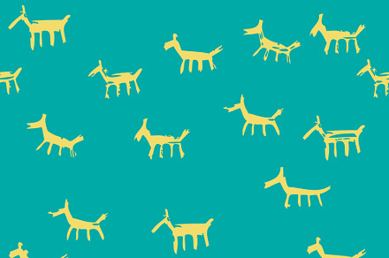 Primitive Horses Seamless Pattern