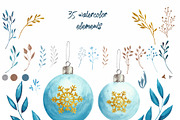 Winter in deep blue. Watercolor, an Object Graphic by Ana-Sakuta (Thumbnail 4 of 16)