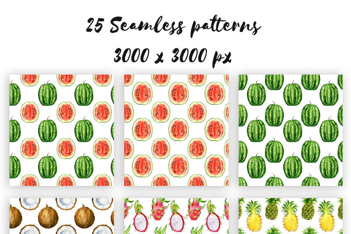 Watercolor tropical fruits clipart, a Food Illustration by Evgeniia (Photo 9 of 10)