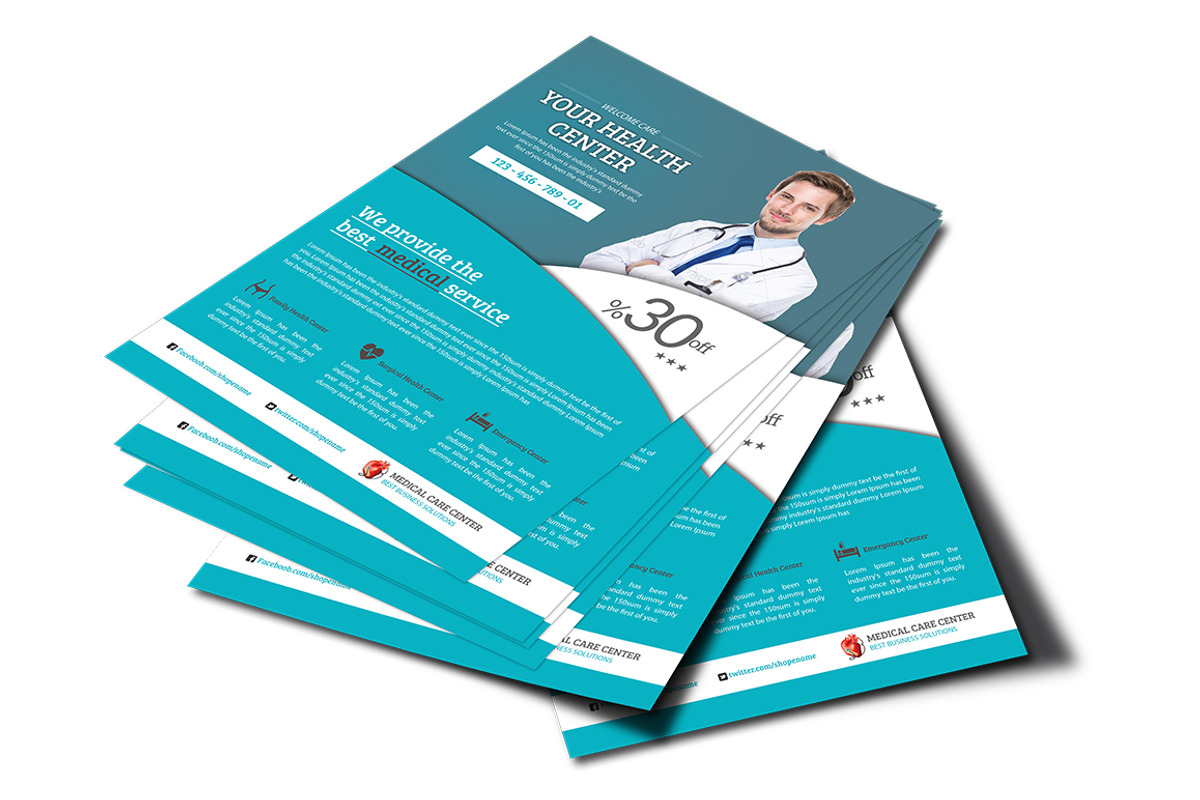Medical & Health Flyer, a Flyer Template by TheGraphicsWorld (Photo 2 of 4)