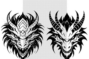 Vector Of Dragon Head Design.