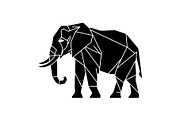 Elephant Vector Black Clipart Set, an Animal Illustration by balal (Thumbnail 8 of 11)