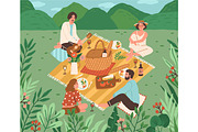 Friends at summer picnic, a Person Illustration by Good Studio (Thumbnail 1 of 4)