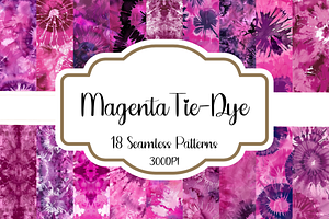 Magenta Tye-Dye Seamless Patterns