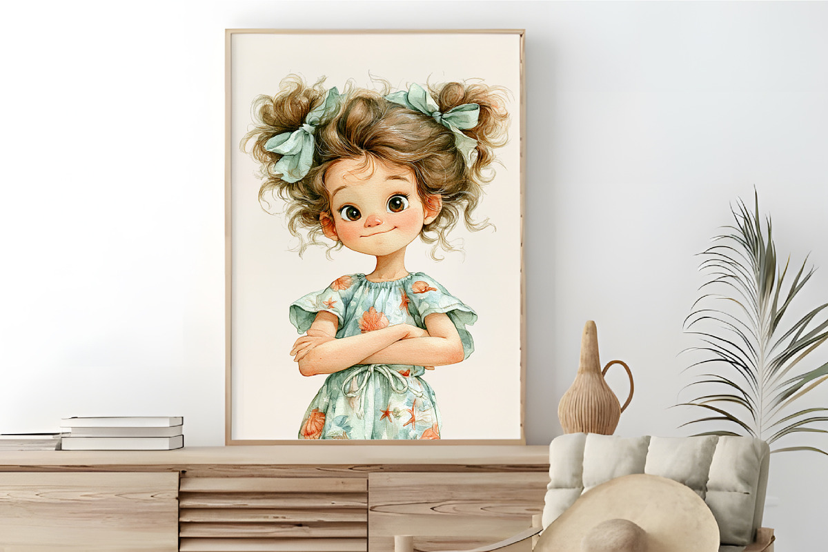 Cute Summer Girl PNG Clipart, a Seasonal Illustration by RobertsArt (Photo 7 of 7)