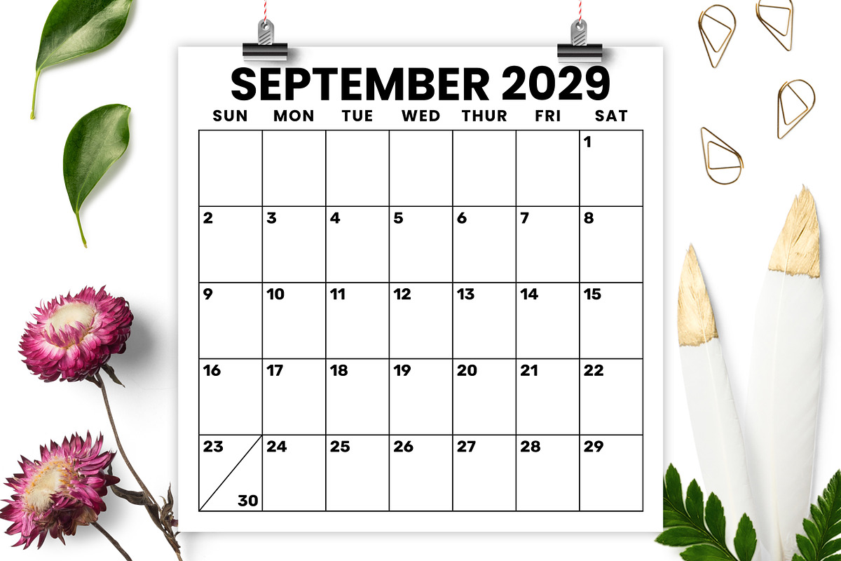 2029 Square 12x12 Large No. Calendar, a Stationery Template by Running With Foxes (Photo 4 of 5)