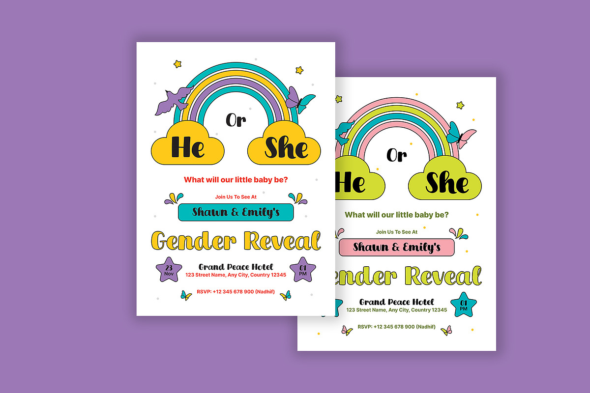 Gender Reveal Invitation Colorful, an Invitation Template by Neermana (Photo 4 of 4)