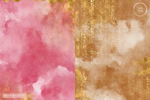 Watercolor Textures With Gold