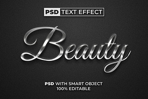 Silver Text Effect Beauty Style, a Layer Style Add-On by Mockmenot