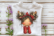 Whimsical Christmas Girl Clipart, an Illustration by CraftArtStudio (Thumbnail 4 of 6)