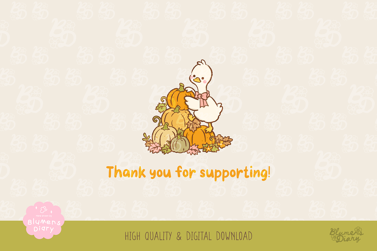 Pumpkin Patch Goose Clipart, a Seasonal Illustration by Blumensdiary (Photo 6 of 6)