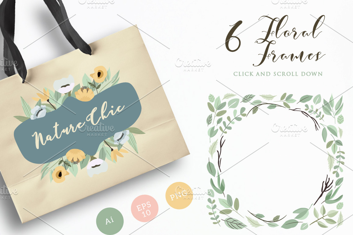 Little Garden - Floral Vector Set, a Background Graphic by wulano (Photo 4 of 9)