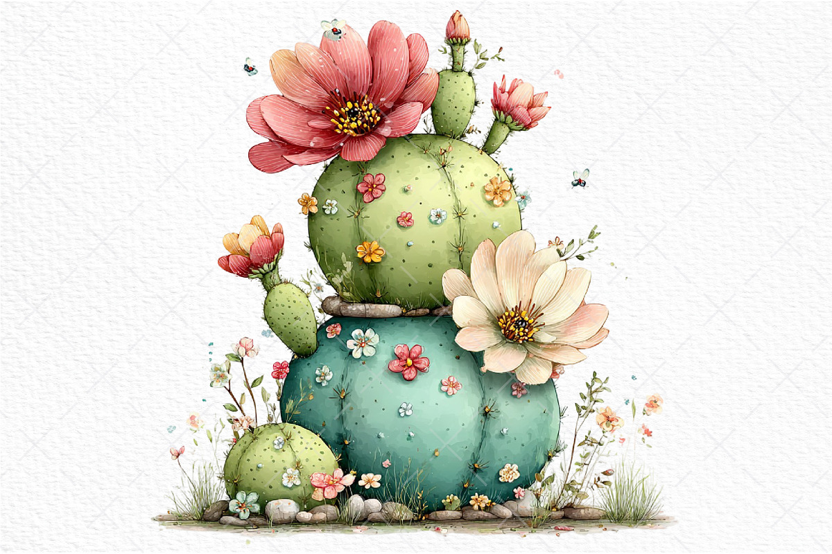 Whimsical Summer Cactus Clipart, an Illustration by Craft Nest (Photo 11 of 11)