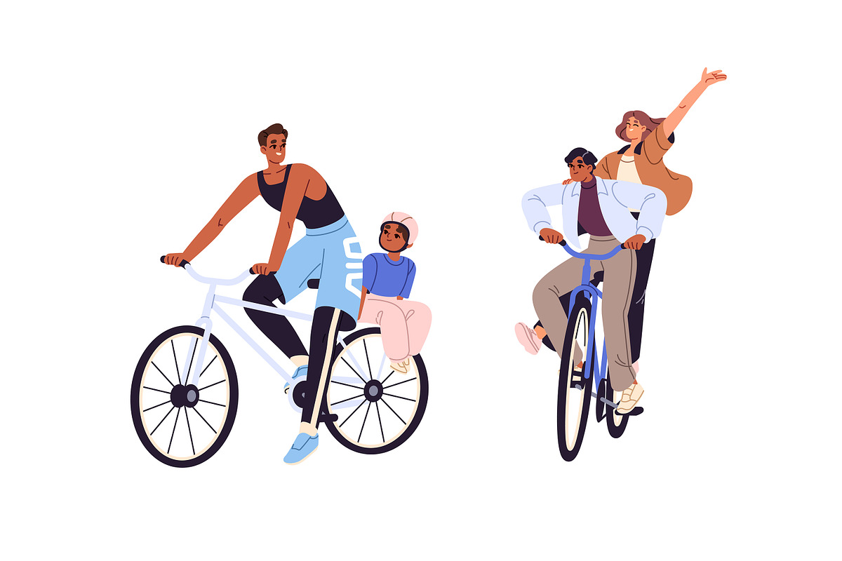 People travel by bike set, a Person Illustration by PaperTrident (Photo 12 of 15)