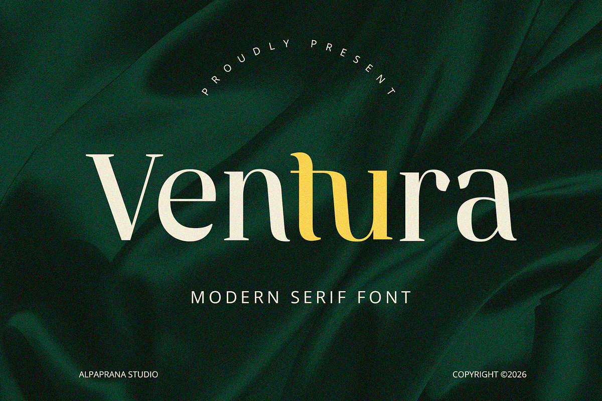 Ventura - Serif Font, a Serif Font by Alpaprana (Photo 1 of 10)