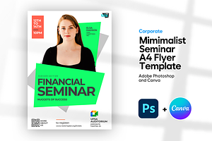 Modern Seminar Flyer | Canva & PSD, a Flyer Template by Vintage Impressions