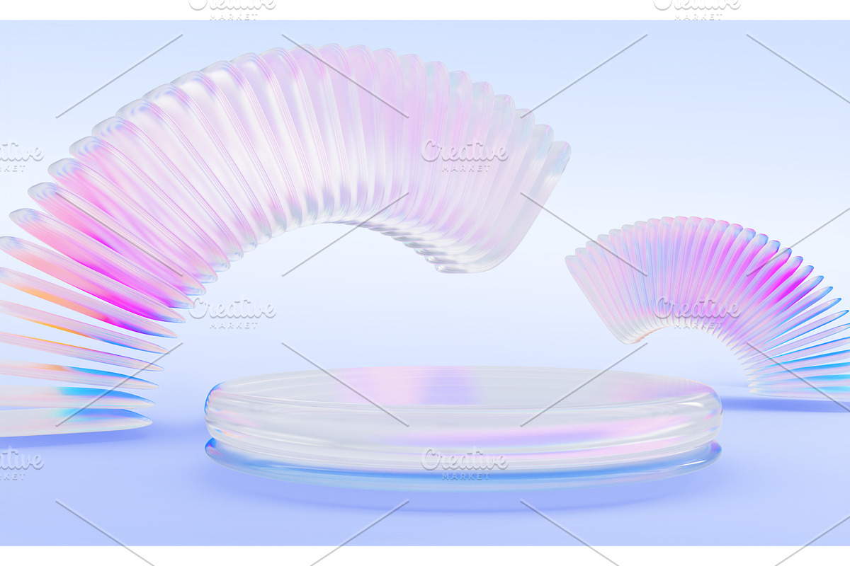 Hologram glass 3d stage podium with, a Furniture 3D Model by Marozhkastudio