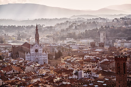 Italy florence at sunrise featuring florence, italy, and tuscany, an Architecture Photo by ArtChamomile